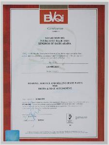 شهادة تصديق سفاري للسيارات - الايزو 9001-2001   ---Ratification Safari Motor certification - ISO 9001-2001  (2)